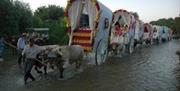 Paso de Hermandades del Rocío por el Vado de Quema